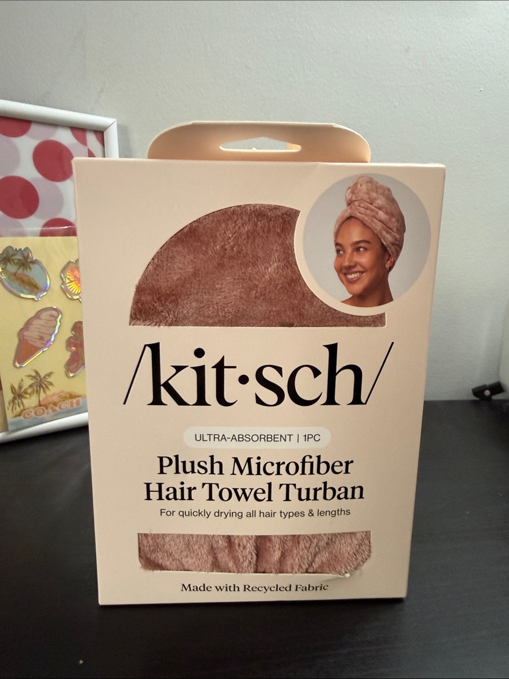 Kitsch NWT Plush Microfiber Hair Towel Turban - Dusty Rose